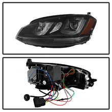 गैलरी व्यूवर में इमेज लोड करें, Spyder Volkswagen Golf VII 14-16 Projector Headlights DRL LED Blk Stripe Blk PRO-YD-VG15-BLK-DRL-BK