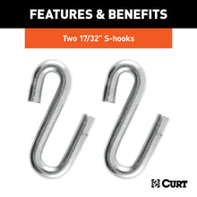 Load image into Gallery viewer, Curt 48in Safety Chain w/2 S-Hooks (7000lbs Clear Zinc)