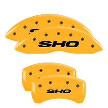 Charger l&#39;image dans la galerie, MGP 4 Caliper Covers Engraved Front &amp; Rear SHO Yellow finish black ch