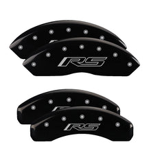 Cargar imagen en el visor de la galería, MGP 4 Caliper Covers Engraved Front &amp; Rear Gen 5/RS Black finish silver ch