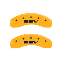 Carica l&#39;immagine nel visualizzatore di Gallery, MGP 4 Caliper Covers Engraved Fr Escalade Rear ESV Yellow Finish Blk Char 2003 Cadillac Escalade ESV
