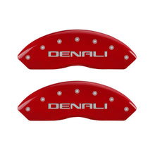 Carica l&#39;immagine nel visualizzatore di Gallery, MGP 4 Caliper Covers Engraved Front &amp; Rear Denali Red Finish Silver Char 2019 GMC Arcadia