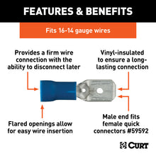 Carica l&#39;immagine nel visualizzatore di Gallery, Curt Male Quick Connectors (16-14 Wire Gauge 100-Pack)