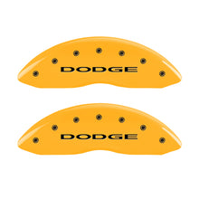 Laden Sie das Bild in den Galerie-Viewer, MGP 4 Caliper Covers Engraved Front &amp; Rear Dodge Yellow Finish Black Char 2006 Dodge Durango