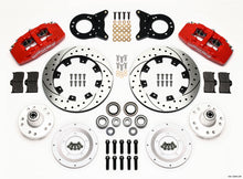 Charger l&#39;image dans la galerie, Wilwood Dynapro 6 Front Hub Kit 12.19in Drill Red 1970-1973 Mustang Disc &amp; Drum Spindle