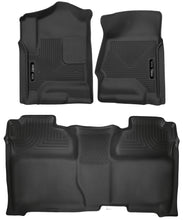 Cargar imagen en el visor de la galería, Husky Liners 14-18 Chevrolet Silverado 1500 Front &amp; 2nd Seat X-Act Contour Floor Liners - Black
