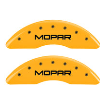 Carica l&#39;immagine nel visualizzatore di Gallery, MGP 4 Caliper Covers Engraved Front &amp; Rear MOPAR Yellow finish black ch