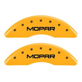 MGP 4 Caliper Covers Engraved Front & Rear MOPAR Yellow finish black ch