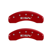Charger l&#39;image dans la galerie, MGP 4 Caliper Covers Engraved Front Escalade Engraved Rear ESV Red finish silver ch