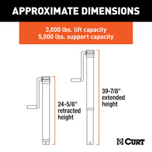 Load image into Gallery viewer, Curt Direct-Weld Square Jack w/Side Handle (5000lbs 15in Travel)