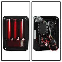 Carica l&#39;immagine nel visualizzatore di Gallery, Spyder 07-16 Jeep Wrangler Version 2 Light Bar LED Tail Lights - Red Clear (ALT-YD-JWA07V2-LBLED-RC)