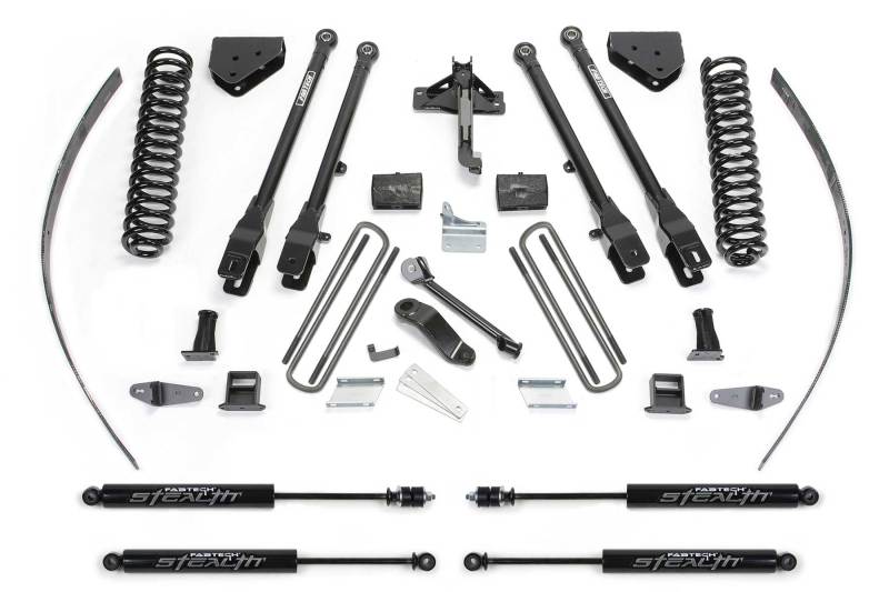 Fabtech 08-16 Ford F250 4WD w/o Overload 8in 4 Link System w/Stealth Shocks