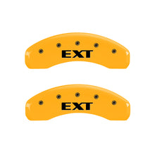 Carica l&#39;immagine nel visualizzatore di Gallery, MGP 4 Caliper Covers Engraved Fr Escalade Rear EXT Yellow Finish Blk Char 2003 Cadillac Escalade ESV