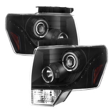 Carica l&#39;immagine nel visualizzatore di Gallery, Xtune Ford F150 09-14 Projector Headlights Halogen Model Only LED Halo Black PRO-JH-F15009-LED-BK