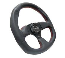 गैलरी व्यूवर में इमेज लोड करें, NRG Reinforced Steering Wheel (320mm Horizontal / 330mm Vertical) Leather w/Red Stitching