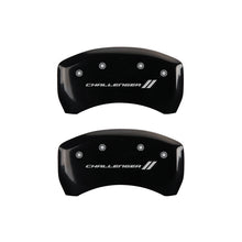 Charger l&#39;image dans la galerie, MGP 4 Caliper Covers Engraved Front &amp; Rear With stripes/Challenger Black finish silver ch