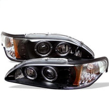 Cargar imagen en el visor de la galería, Spyder Ford Mustang 94-98 1PC Projector LED Halo Amber Reflctr LED Blk Low H3 PRO-YD-FM94-1PC-AM-BK