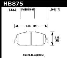 Laden Sie das Bild in den Galerie-Viewer, Hawk 14-17 Acura RDX/RLX Performance Ceramic Street Front Brake Pads