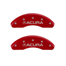 Cargar imagen en el visor de la galería, MGP 4 Caliper Covers Engraved Front Acura Rear ILX Red Finish Silver Char 2017 Acura ILX