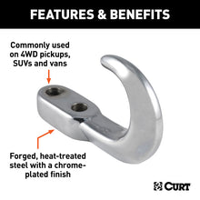 Carica l&#39;immagine nel visualizzatore di Gallery, Curt Tow Hook (10000lbs Chrome)