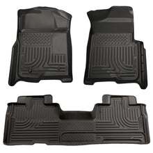 Carica l'immagine nel visualizzatore di Gallery, Husky Liners 09-12 Ford F-150 Super Cab WeatherBeater Combo Black Floor Liners