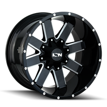 गैलरी व्यूवर में इमेज लोड करें, ION Type 141 20x9 / 6x135 BP / 0mm Offset / 106mm Hub Gloss Black Milled Wheel