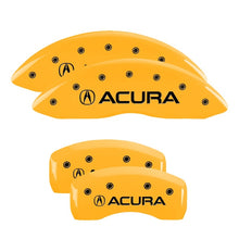 Carica l&#39;immagine nel visualizzatore di Gallery, MGP 4 Caliper Covers Engraved Front &amp; Rear Acura Yellow Finish Black Char 2008 Acura TL