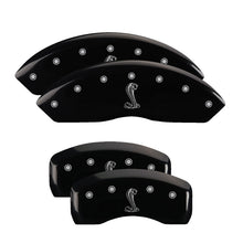 Charger l&#39;image dans la galerie, MGP 4 Caliper Covers Engraved Front Mustang Engraved Rear S197/GT Black finish silver ch