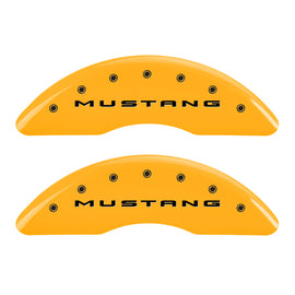 MGP 4 Caliper Covers Engraved Front 2015/Mustang Engraved Rear 2015/Bar & Pony Yellow fnsh black ch