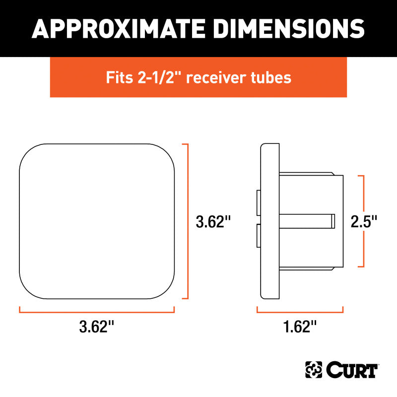 Curt 2-1/2in Rubber Hitch Tube Cover (Packaged)