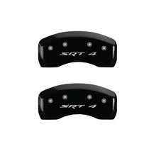 Laden Sie das Bild in den Galerie-Viewer, MGP 4 Caliper Covers Engraved Front &amp; Rear SRT4 Black finish silver ch