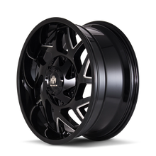 Cargar imagen en el visor de la galería, Mayhem 8106 Hatchet 20x9 / 8x165.1 BP / 0mm Offset / 130.8mm Hub Black w/ Milled Spokes Wheel