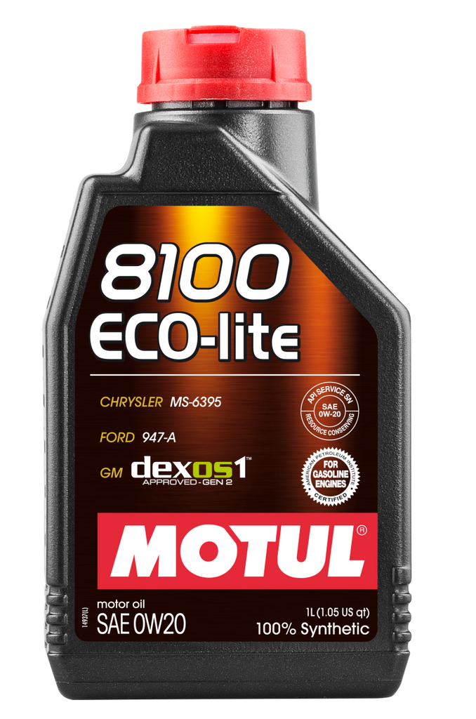 Motul 1L Synthetic Engine Oil 8100 0W20 ECO-LITE image 1
