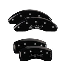 Cargar imagen en el visor de la galería, MGP Front set 2 Caliper Covers Engraved Front Chevy racing Yellow finish black ch