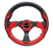 गैलरी व्यूवर में इमेज लोड करें, NRG Reinforced Steering Wheel (320mm) Blk w/Red Trim &amp; 5mm 3-Spoke