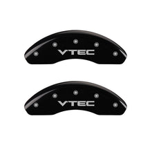 Cargar imagen en el visor de la galería, MGP 4 Caliper Covers Engraved Front &amp; Rear Honda Black finish silver ch