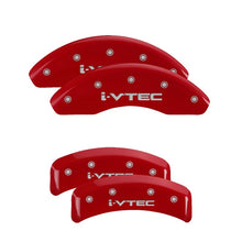 Cargar imagen en el visor de la galería, MGP 4 Caliper Covers Engraved Front Honda Engraved Rear H Logo Red finish silver ch