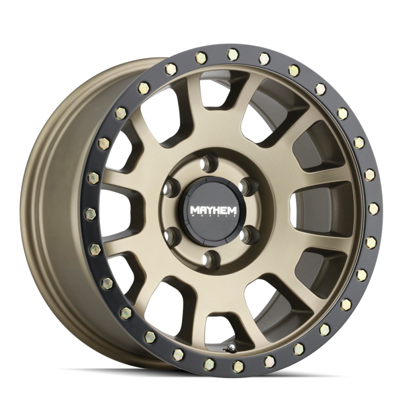 Mayhem 8302 Scout 20x9 / 6x139.7 BP / -5mm Offset / 106mm Hub Matte Gold w/ Matte Black Lip Wheel