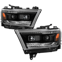 Carica l&#39;immagine nel visualizzatore di Gallery, Spyder Dodge Ram 19-20 Halogen Model Projector Headlights Chrome PRO-YD-DR19HALSI-SEQ-BK