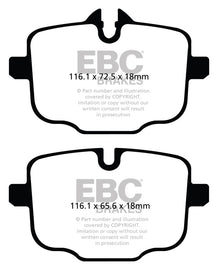 EBC 12+ BMW M5 4.4 Twin Turbo (F10) Yellowstuff Rear Brake Pads