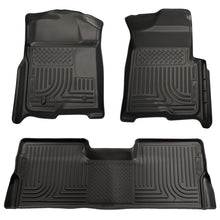 Carica l'immagine nel visualizzatore di Gallery, Husky Liners 09-12 Ford F-150 Super Crew Cab WeatherBeater Combo Black Floor Liners