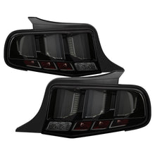 Charger l&#39;image dans la galerie, Spyder 10-12 Ford Mustang Light Bar Seq Turn Signal LED Tail Lights - Smoke ALT-YD-FM10-LED-SM