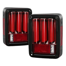 Carica l&#39;immagine nel visualizzatore di Gallery, Spyder 07-16 Jeep Wrangler Version 2 Light Bar LED Tail Lights - Red Clear (ALT-YD-JWA07V2-LBLED-RC)