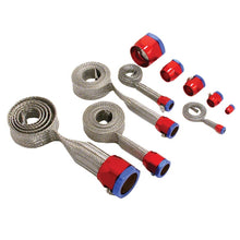 Laden Sie das Bild in den Galerie-Viewer, Spectre MagnaBraid 304SS Braided Sleeving Kit - Red/Blue End Caps