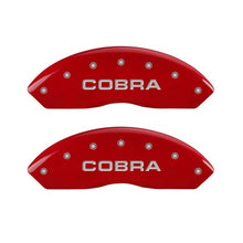 गैलरी व्यूवर में इमेज लोड करें, MGP 4 Caliper Covers Engraved Front &amp; Rear Cobra Red finish silver ch