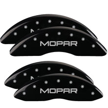 Charger l&#39;image dans la galerie, MGP 4 Caliper Covers Engraved Front &amp; Rear MOPAR Black finish silver ch