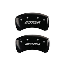 Charger l&#39;image dans la galerie, MGP 4 Caliper Covers Engraved Front &amp; Rear Daytona Black finish silver ch