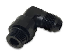 Laden Sie das Bild in den Galerie-Viewer, Vibrant -8AN Male Flare to Male -6AN ORB Swivel 90 Degree Adapter Fitting - Anodized Black