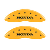 MGP 4 Caliper Covers Engraved Front Honda Engraved Rear H Logo Yellow finish black ch