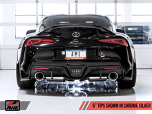 Carica l&#39;immagine nel visualizzatore di Gallery, AWE 2020 Toyota Supra A90 Resonated Touring Edition Exhaust - 5in Chrome Silver Tips
